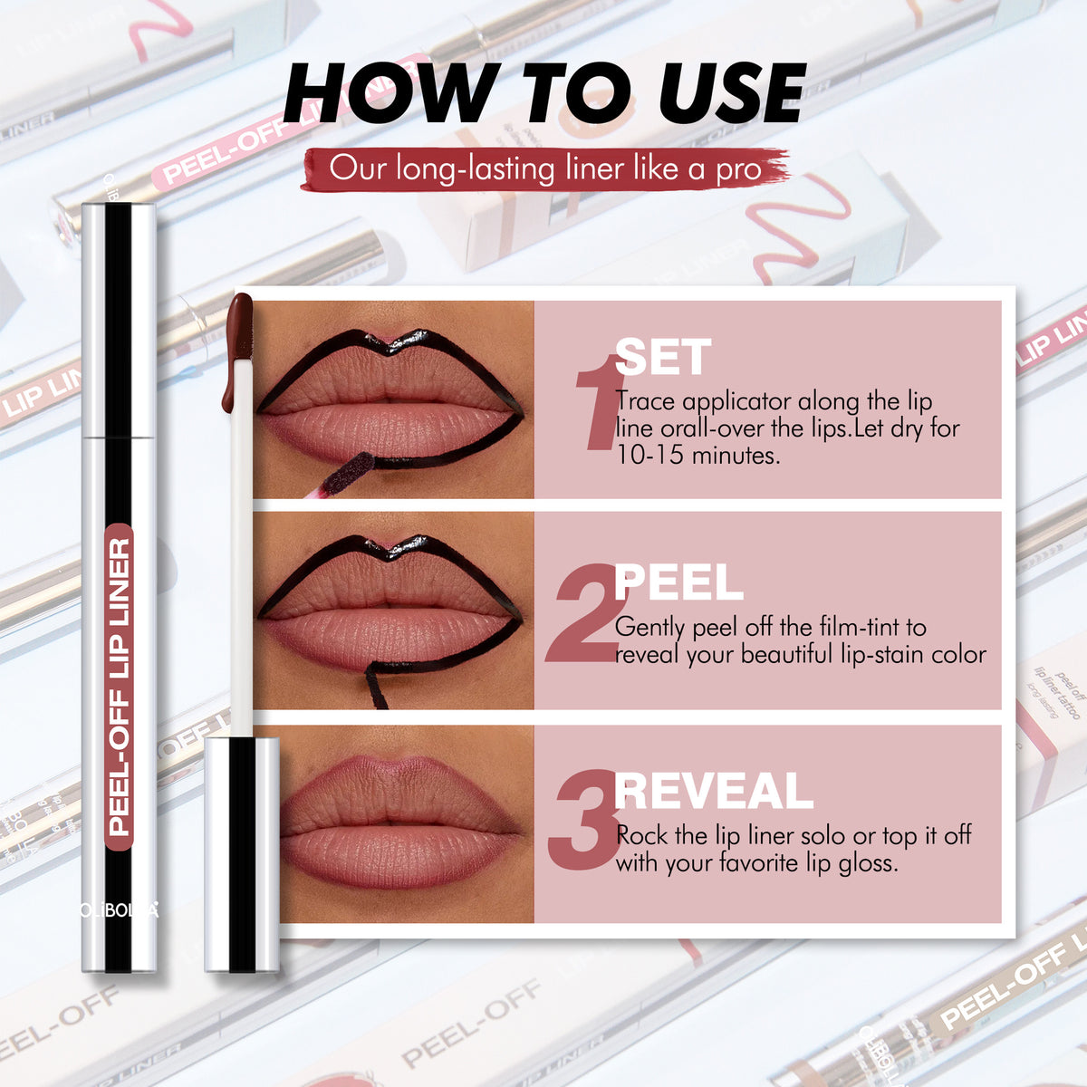 Matte Peel-Off Lip Gloss Dyeing Peel-Off Lip Liner