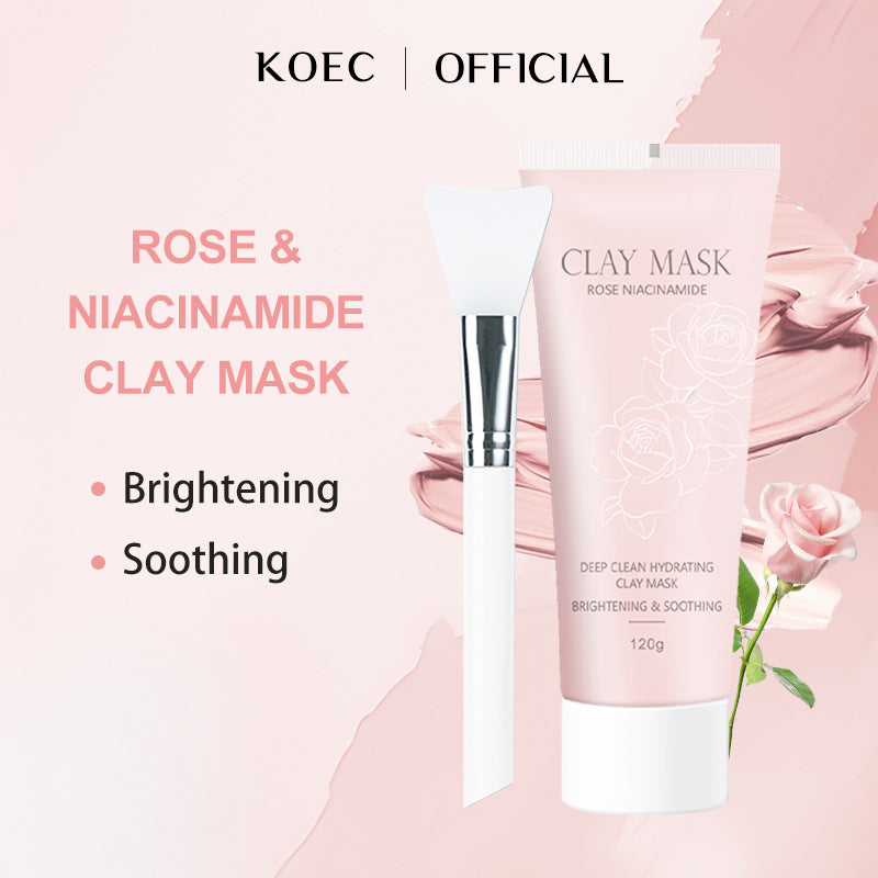 KOEC Rose & Niacinamide Deep Clean Hydrating Clay Mask – Brightening & Soothing 120g