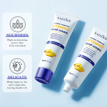 Vitamin E Hand Cream for Dry Skin with Evening Primrose – SADOER